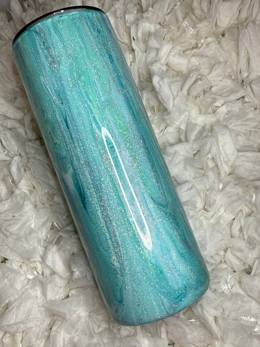 Teal Paint Drip Tumbler